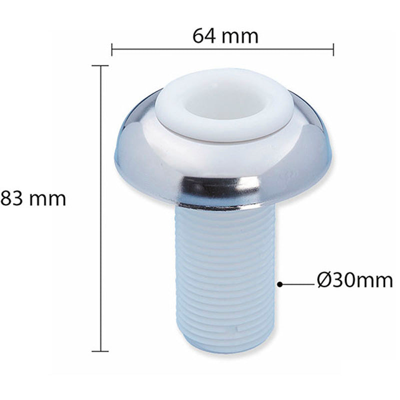 Brusergennemføring plast/forkromet messing