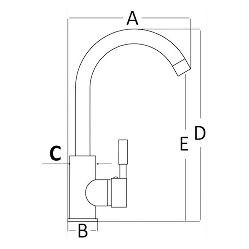 Vandhane forkromet mixer med drejegreb