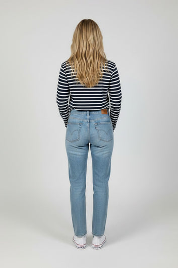 Cap Matin W Langærmet Maritim T-Shirt - Navy/Råhvid
