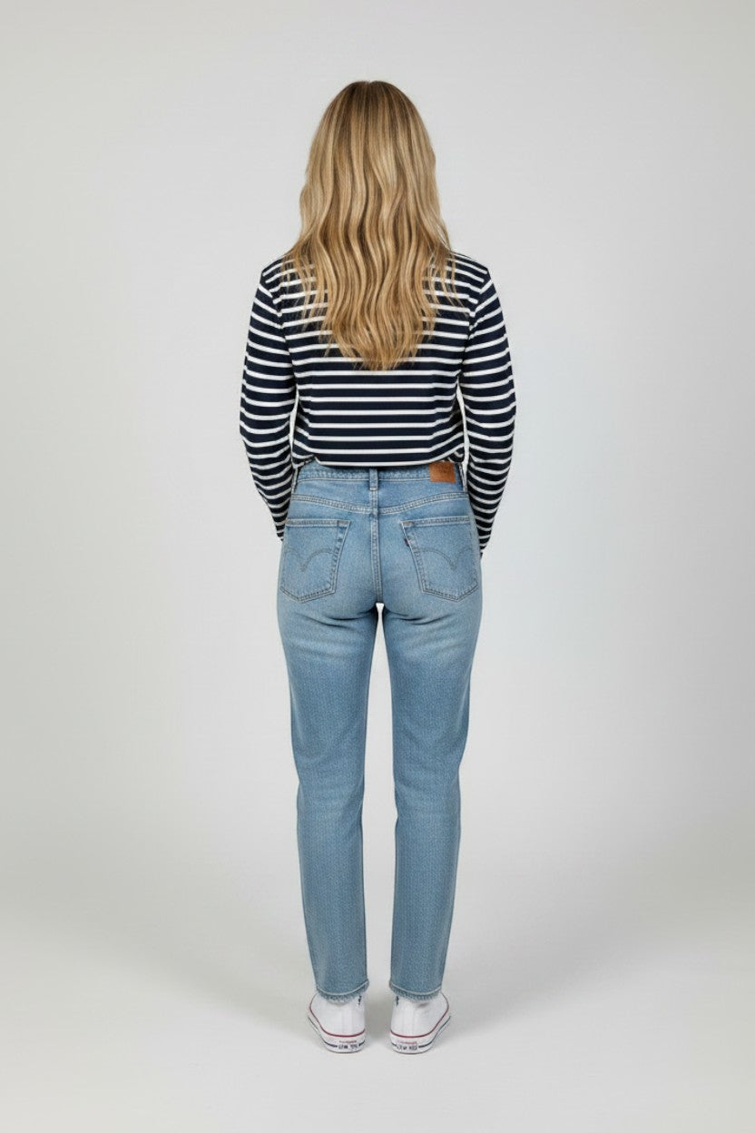 Cap Matin W Langærmet Maritim T-Shirt - Navy/Råhvid