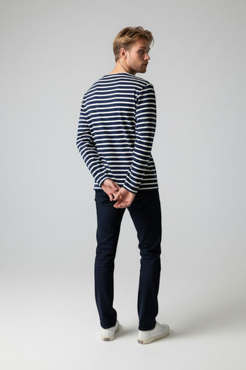 Cap Matin M Langærmet Maritim T-shirt - Navy/Råhvid