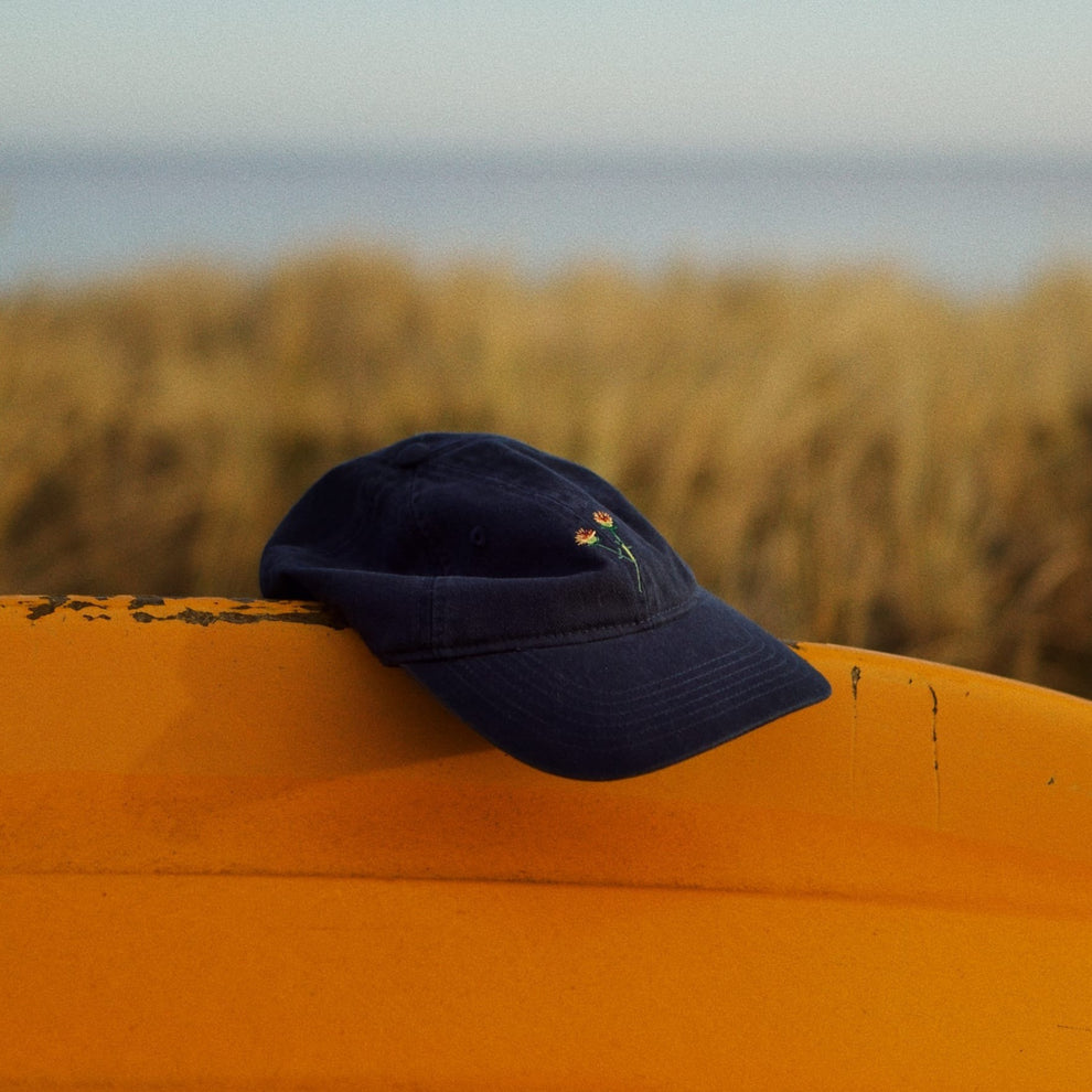 Forét U Flower Washed Cap Navy