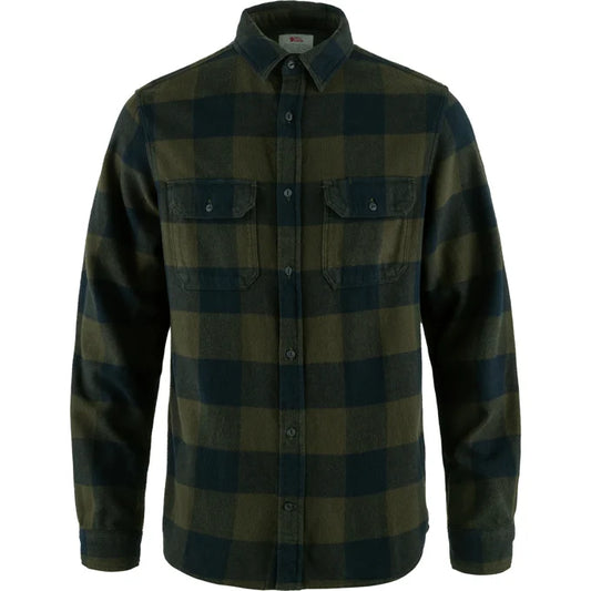 Fjällräven M Övik Heavy Flannel Shirt Deep Forrest Dark Navy