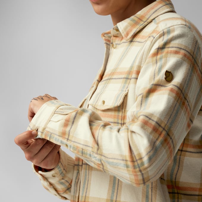 Fjällräven W Övik Heavy Flannel Shirt Fog Chalk White