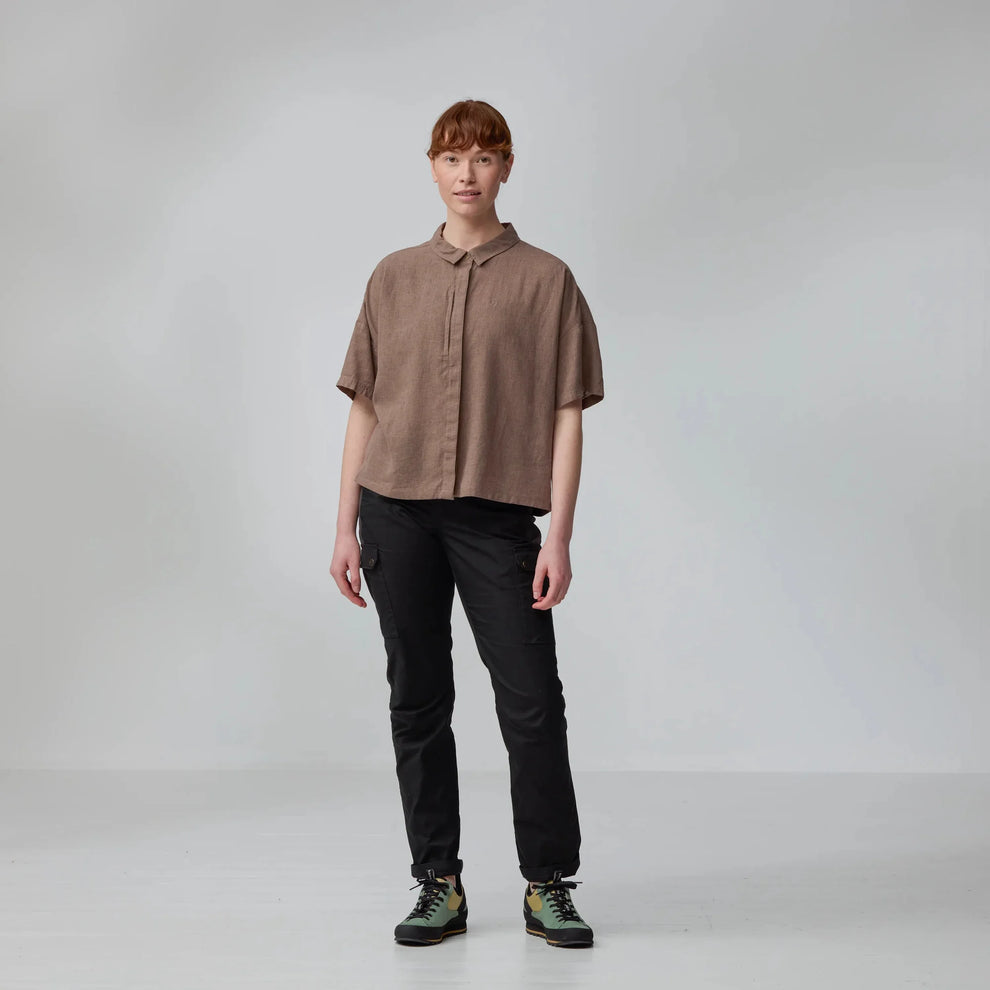 Fjällräven W Övik Hemp Camp Shirt SS Suede Brown