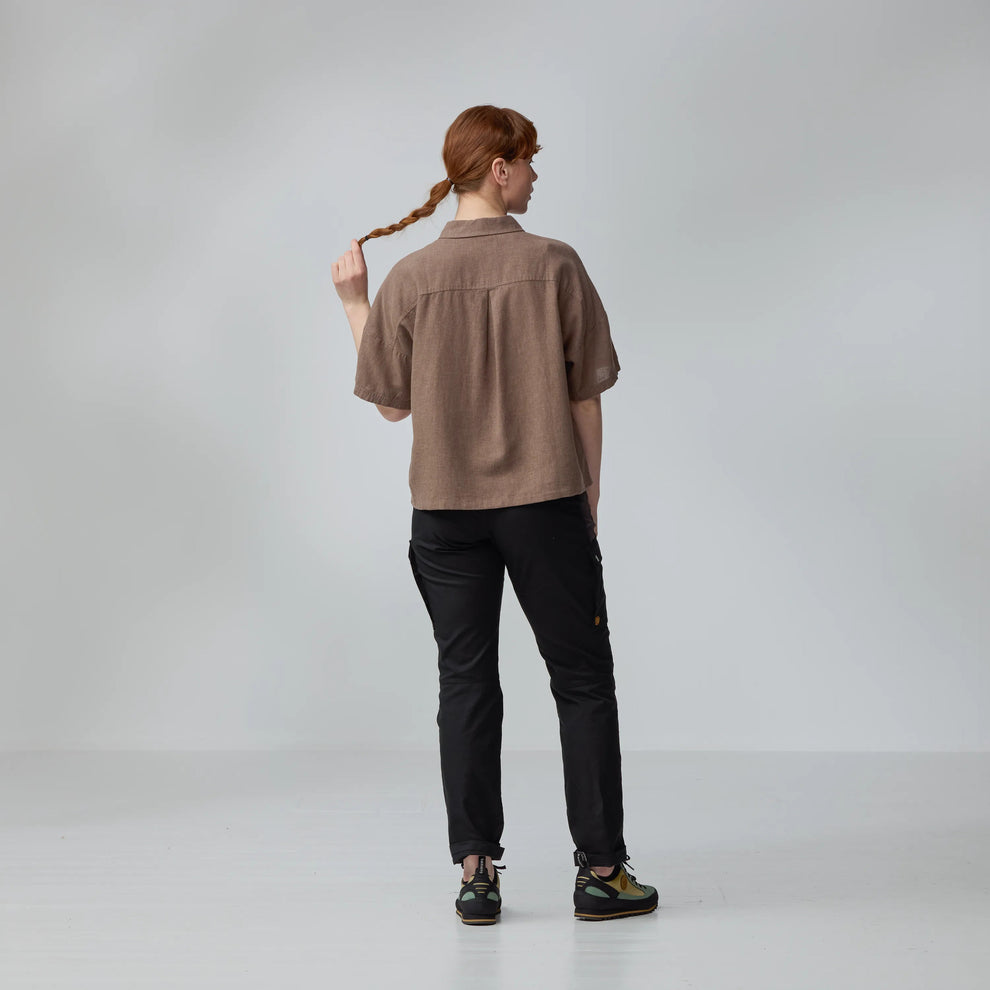 Fjällräven W Övik Hemp Camp Shirt SS Suede Brown