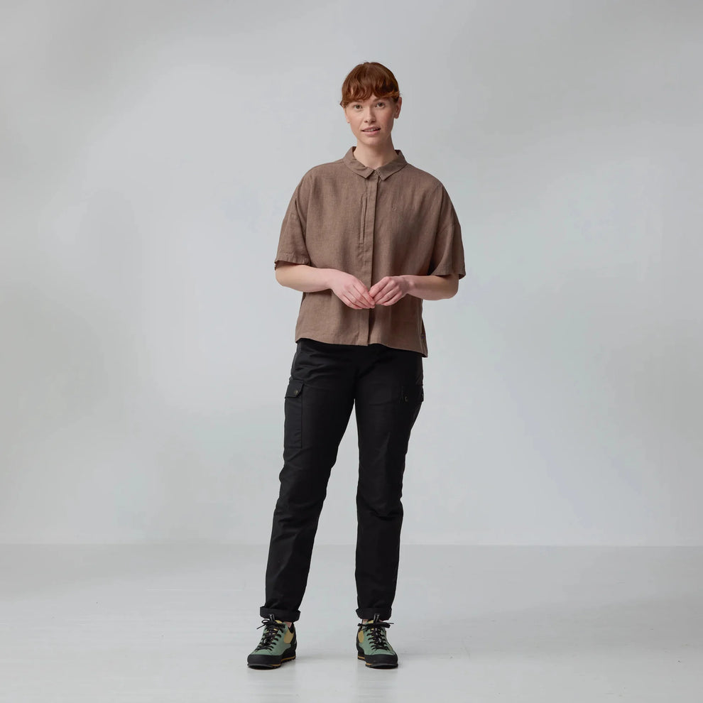 Fjällräven W Övik Hemp Camp Shirt SS Suede Brown