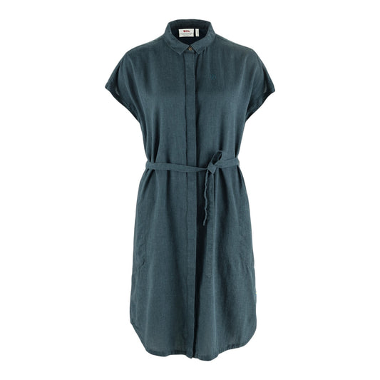 Fjällräven W Övik Hemp Dress SS Mountain Blue