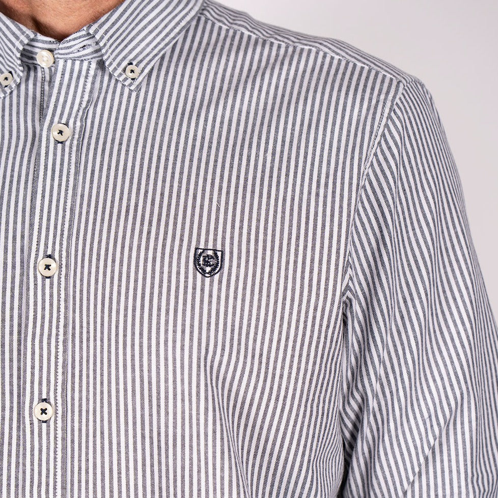 Pre End M Oxford Stripe Skjorte Ultra Dark Navy