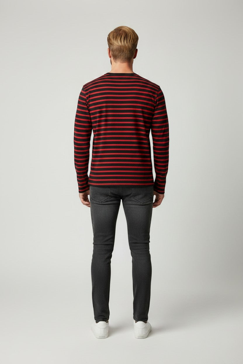 Cap Matin M Langærmet Maritim T-shirt - Rød/Navy