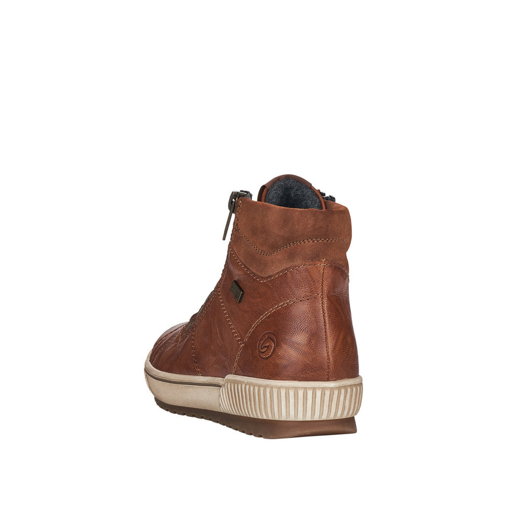 Rieker W Leather Lace Boot Brown - D0772-22