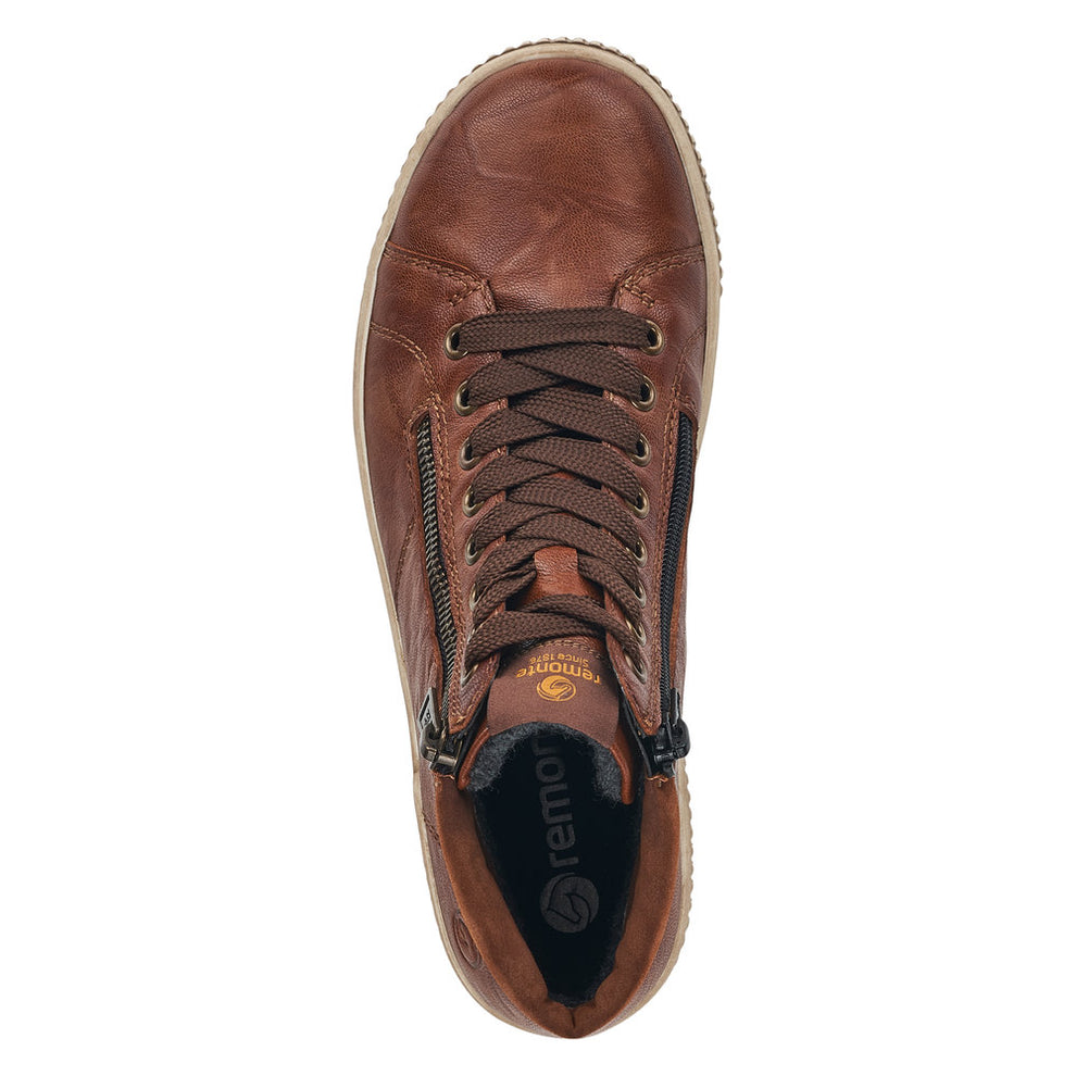 Rieker W Leather Lace Boot Brown - D0772-22