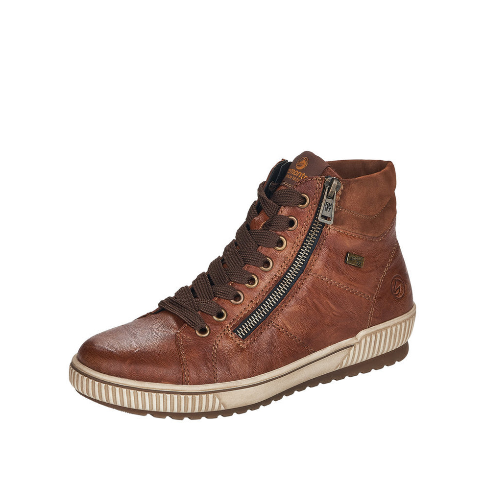 Rieker W Leather Lace Boot Brown - D0772-22