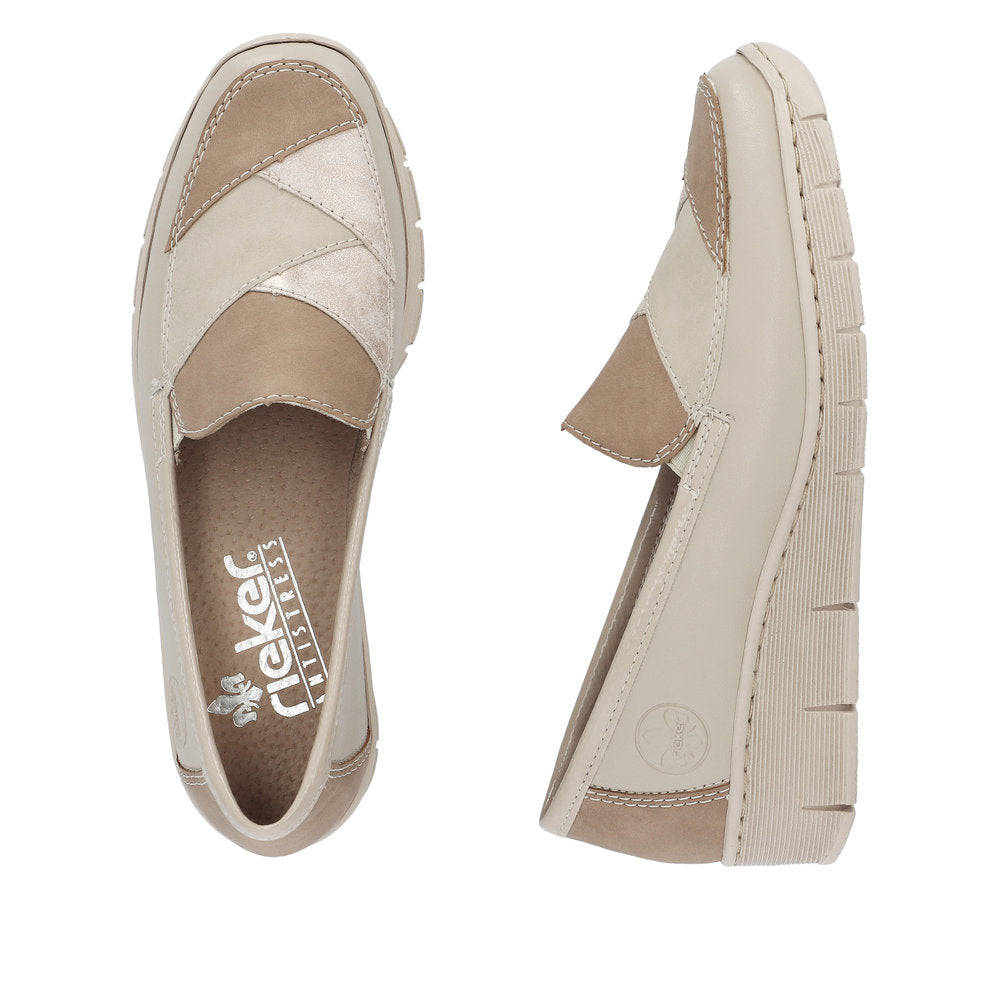Rieker W Loafer m Lakdetalje Beige