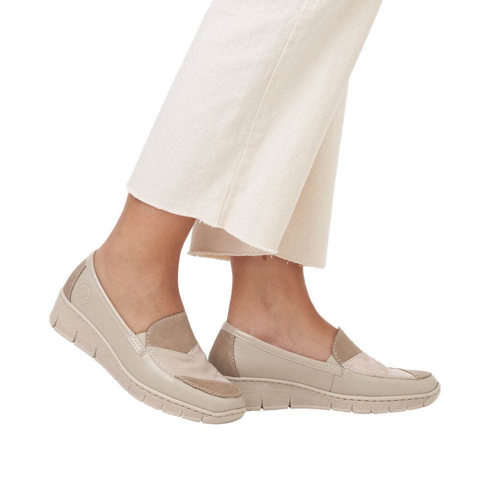 Rieker W Loafer m Lakdetalje Beige