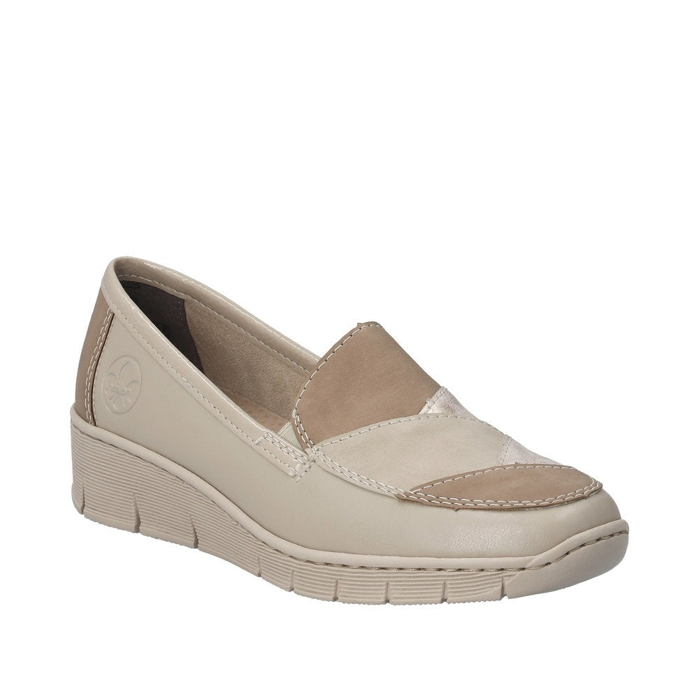 Rieker W Loafer m Lakdetalje Beige
