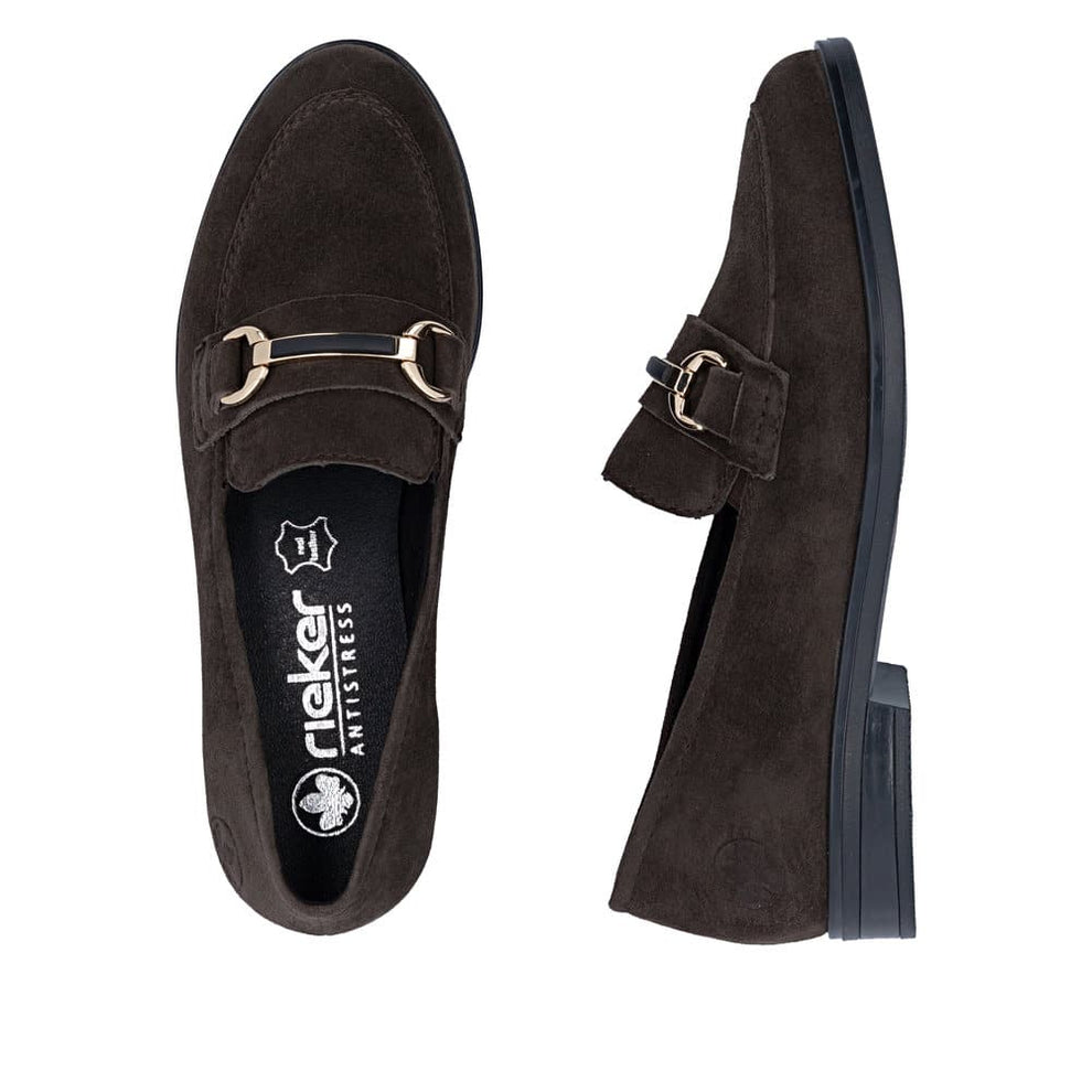 Rieker W Loafer Brun Ruskind