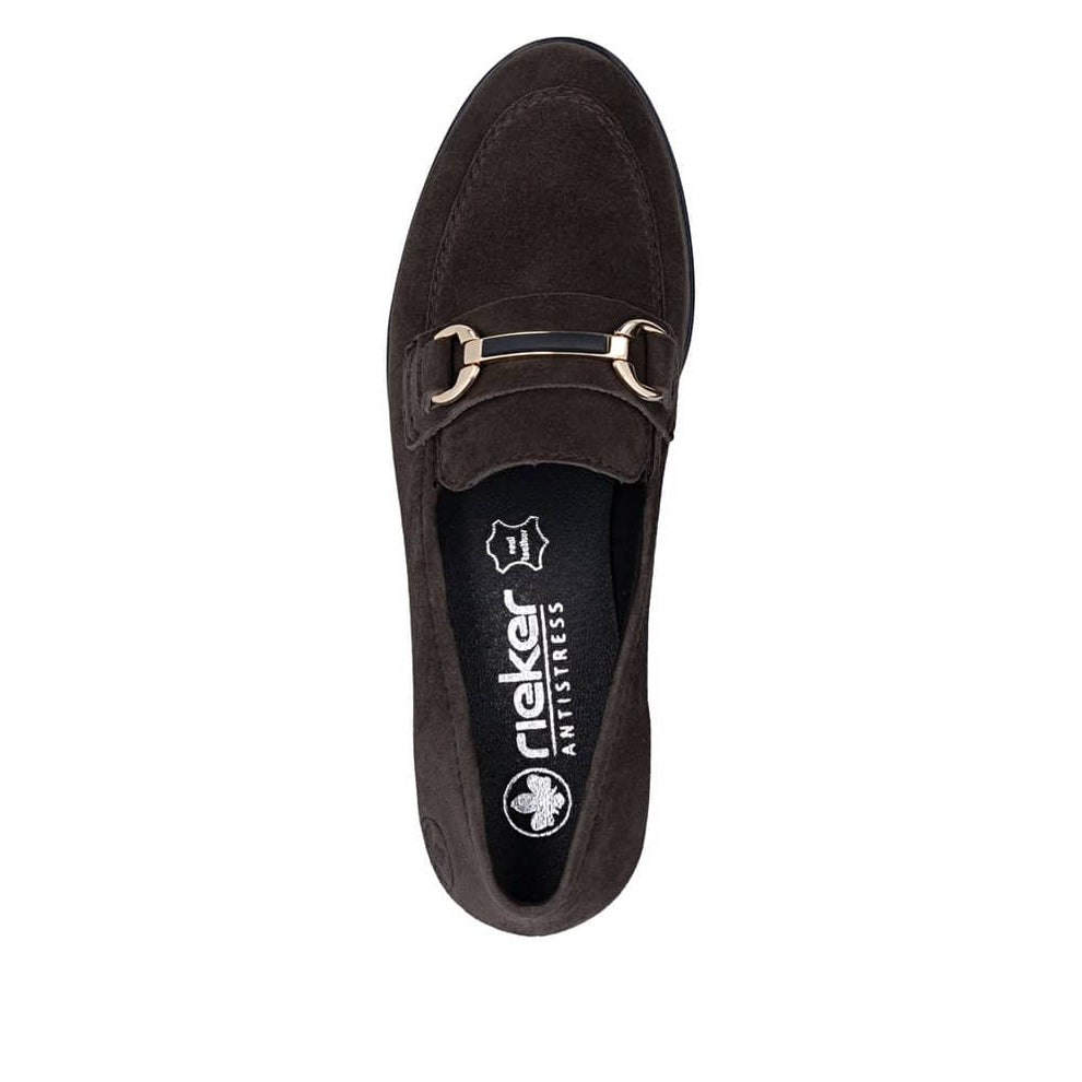 Rieker W Loafer Brun Ruskind