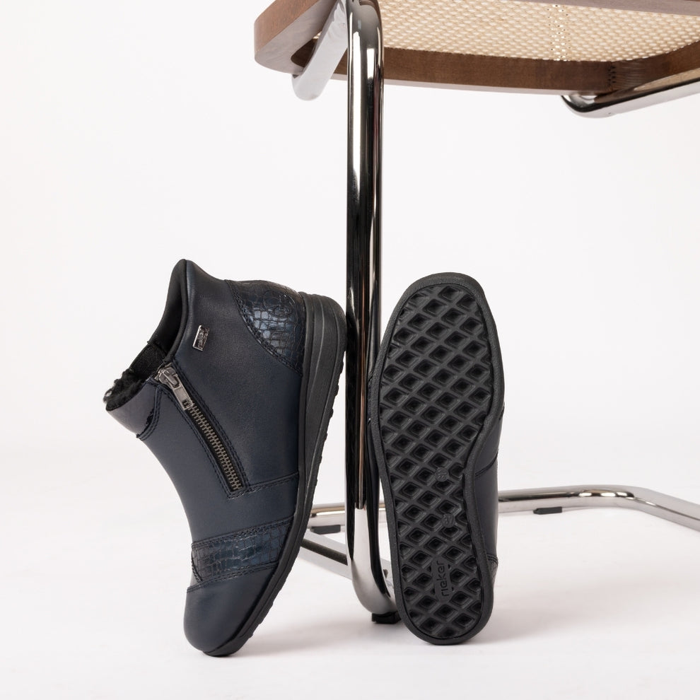 Rieker W Støvlette med Lynlås Blå