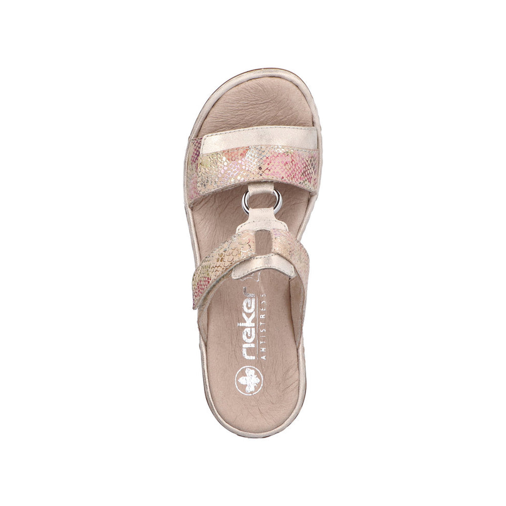 Rieker W Sandal m Guld og Spænde Rosa Pink