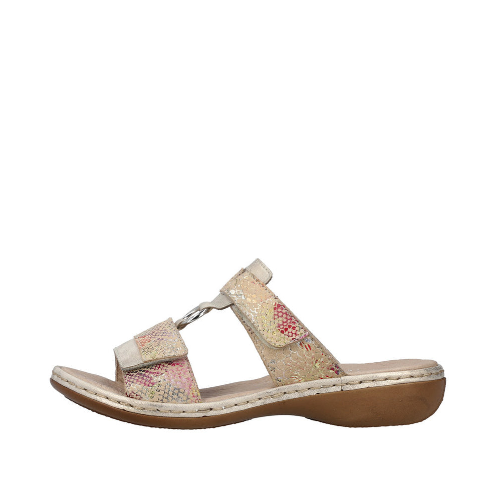 Rieker W Sandal m Guld og Spænde Rosa Pink