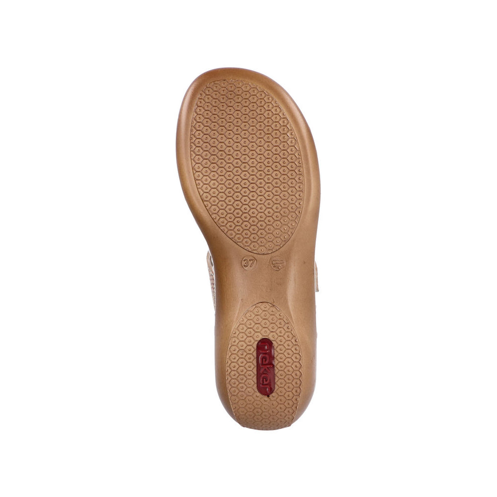 Rieker W Sandal m Guld og Spænde Rosa Pink