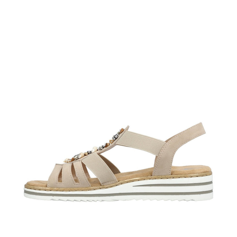 Rieker W Sandal m Dekorative Sten Beige