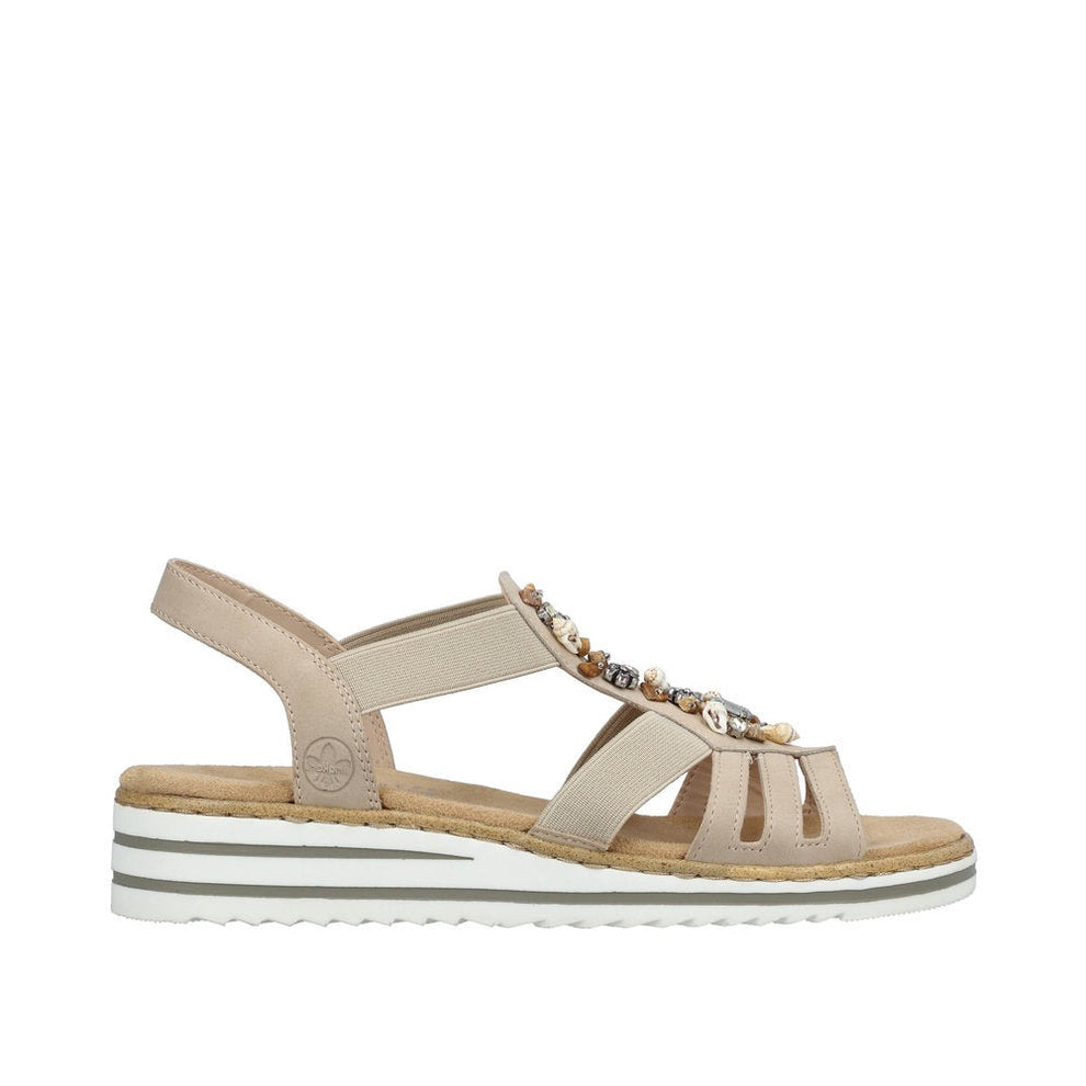 Rieker W Sandal m Dekorative Sten Beige
