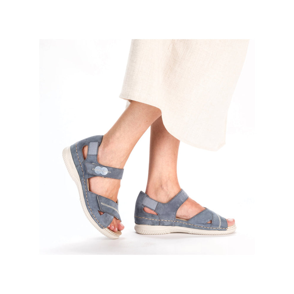 Rieker W Sandal i Ruskind Blue