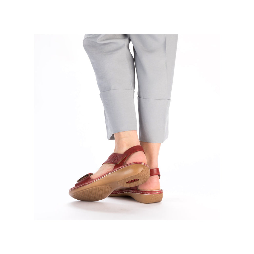 Rieker W Sandal med Velcro Rød
