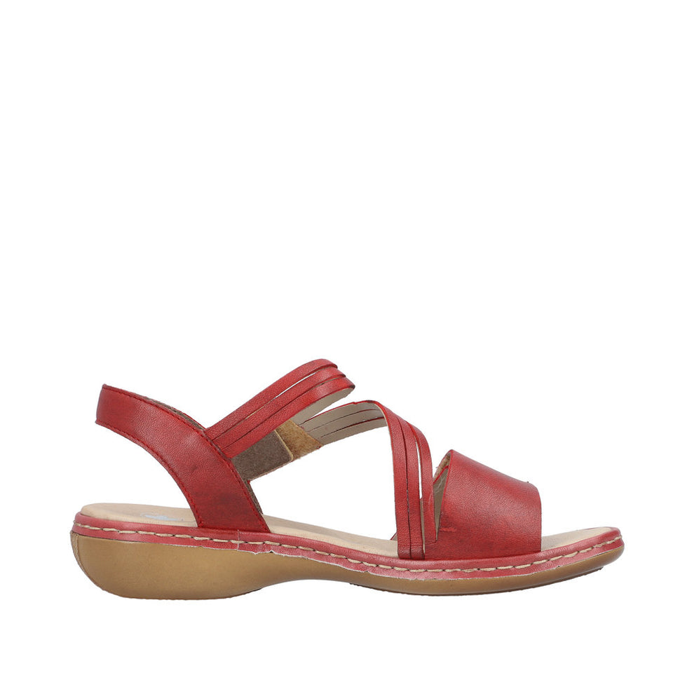 Rieker W Sandal med Velcro Rød