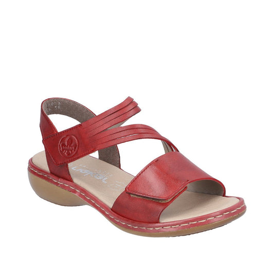 Rieker W Sandal med Velcro Rød