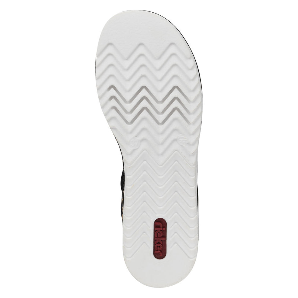 Rieker W Sandal m Glitter og Sølvdetalje Sort