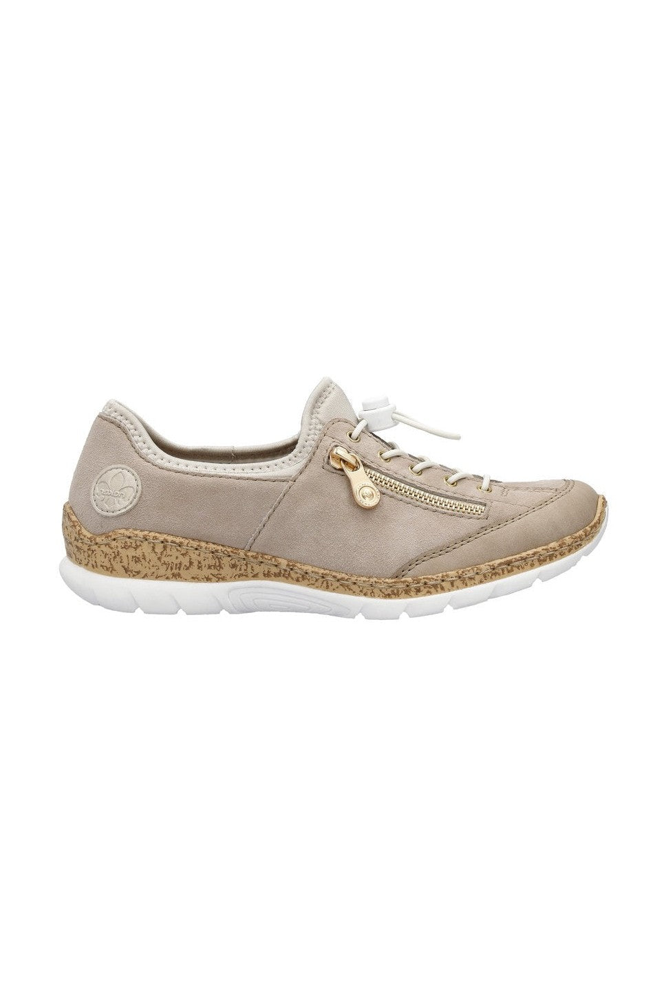 Rieker W Snøresko m Lynlåsdetalje Beige