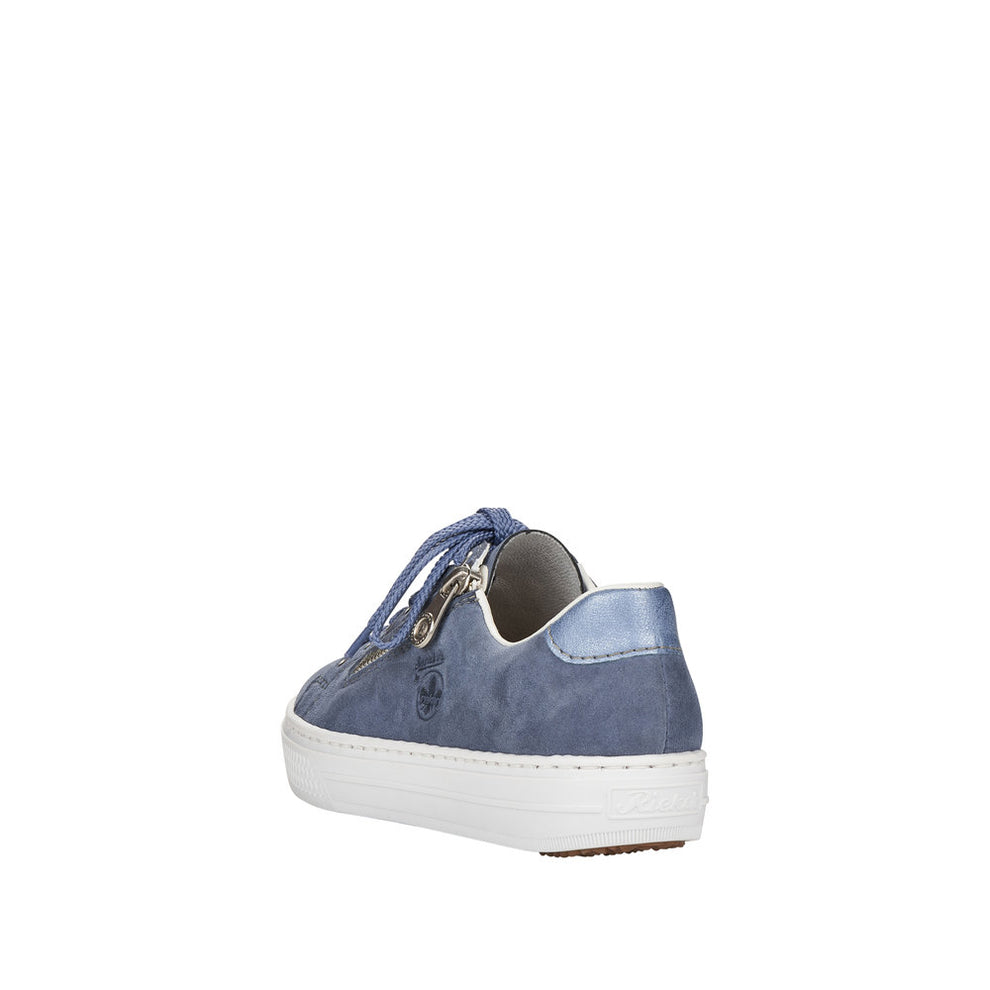 Rieker W Sneakers m Lynlås Blå Ruskind