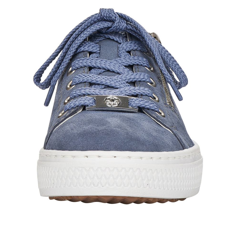 Rieker W Sneakers m Lynlås Blå Ruskind