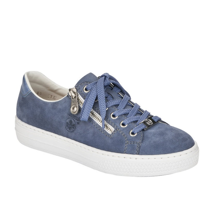 Rieker W Sneakers m Lynlås Blå Ruskind