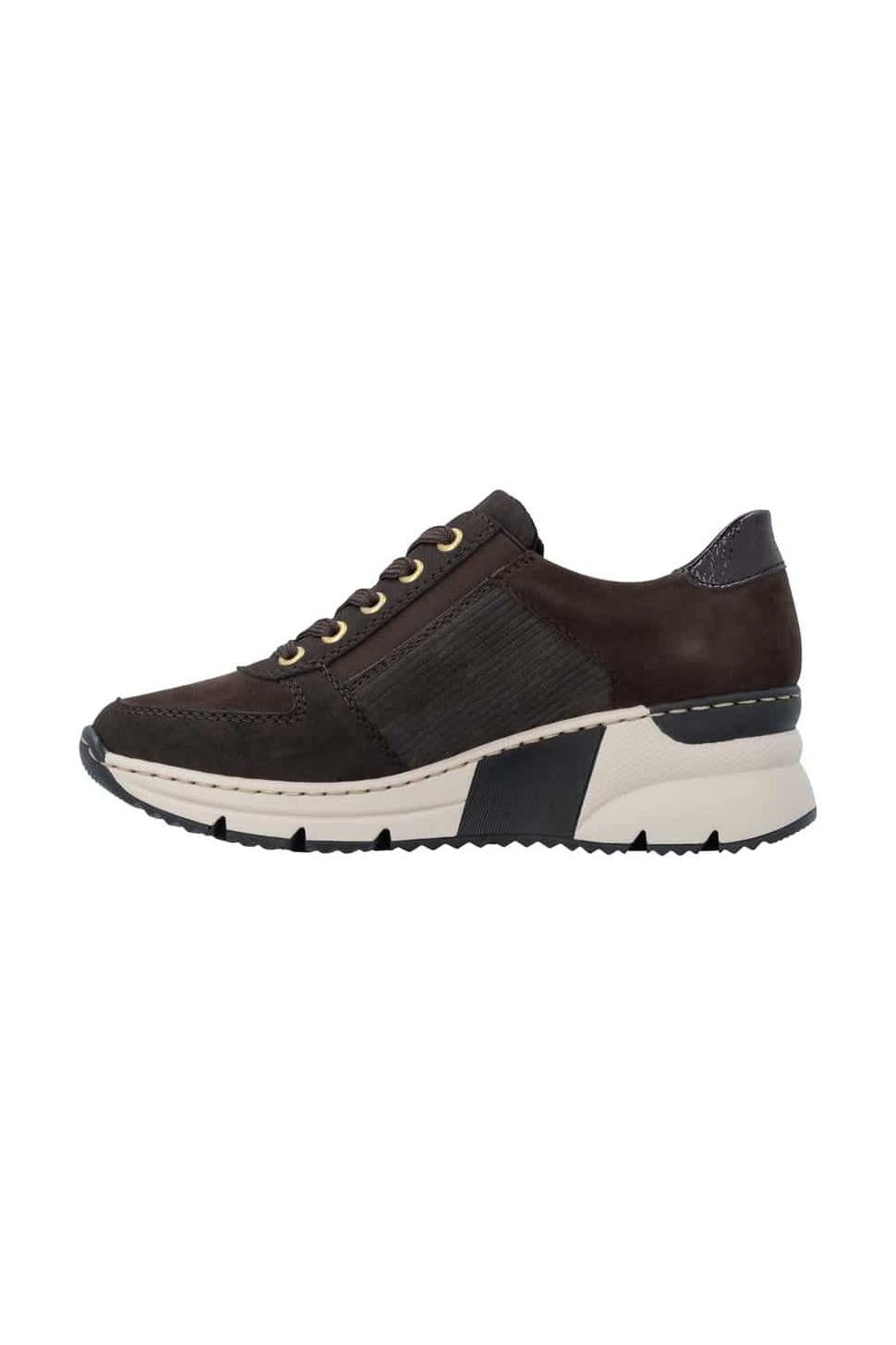Rieker W Sneakers m Zip Brown