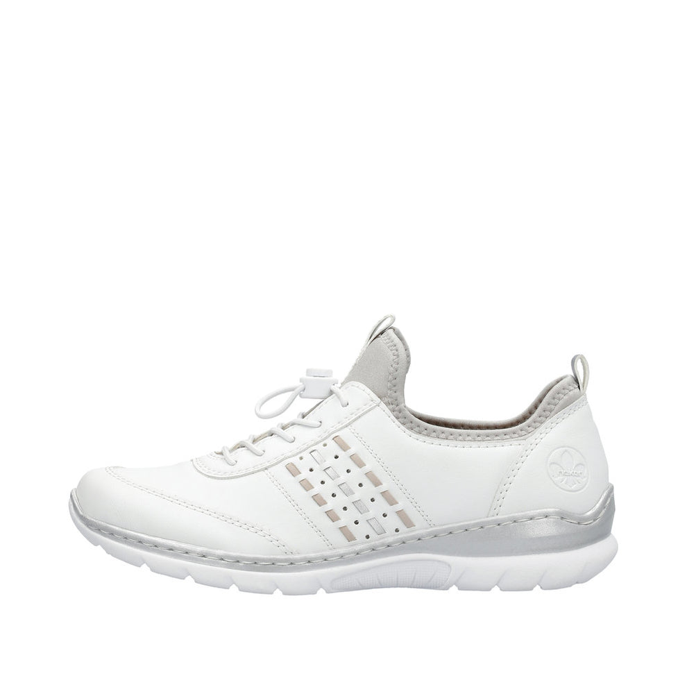 Rieker W Sneaker Hvid m Sølv