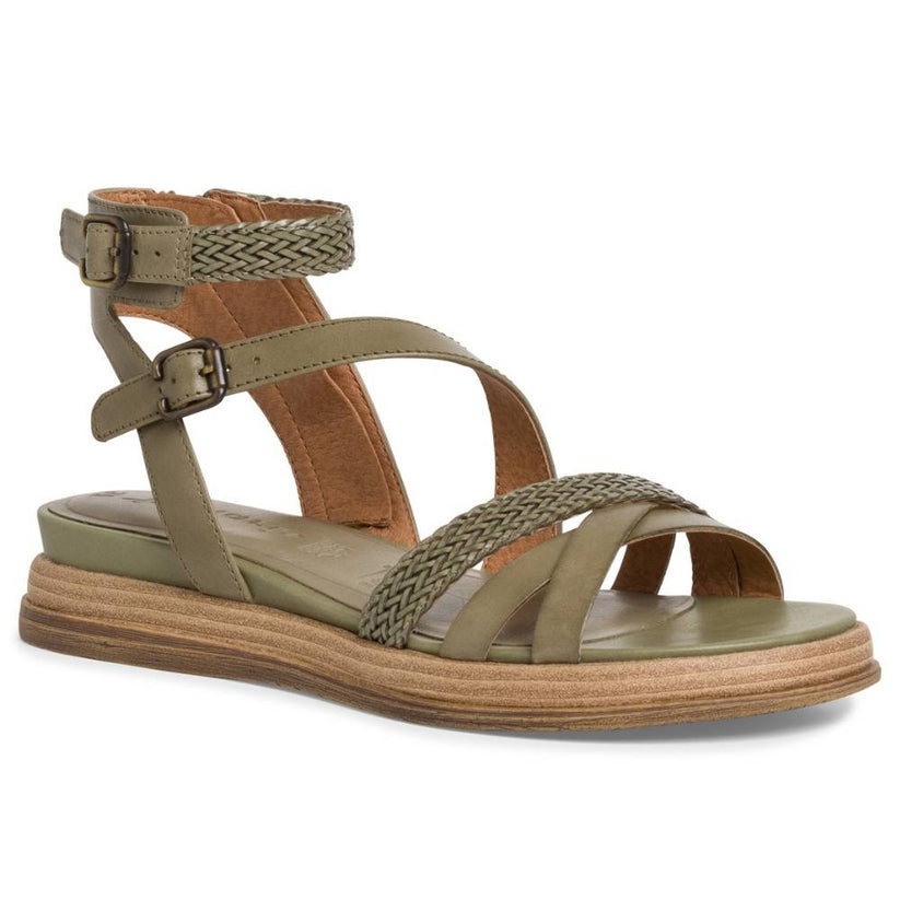 Tamaris W Læder Sandal med Ankelrem Sage