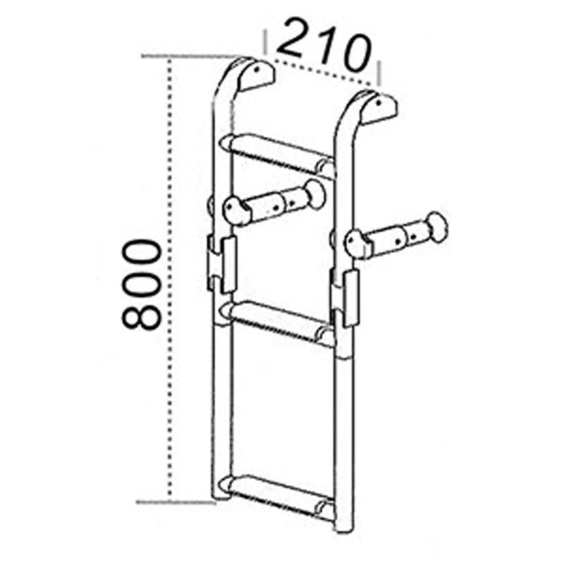 Badestige aluminium foldbar for agterspejl