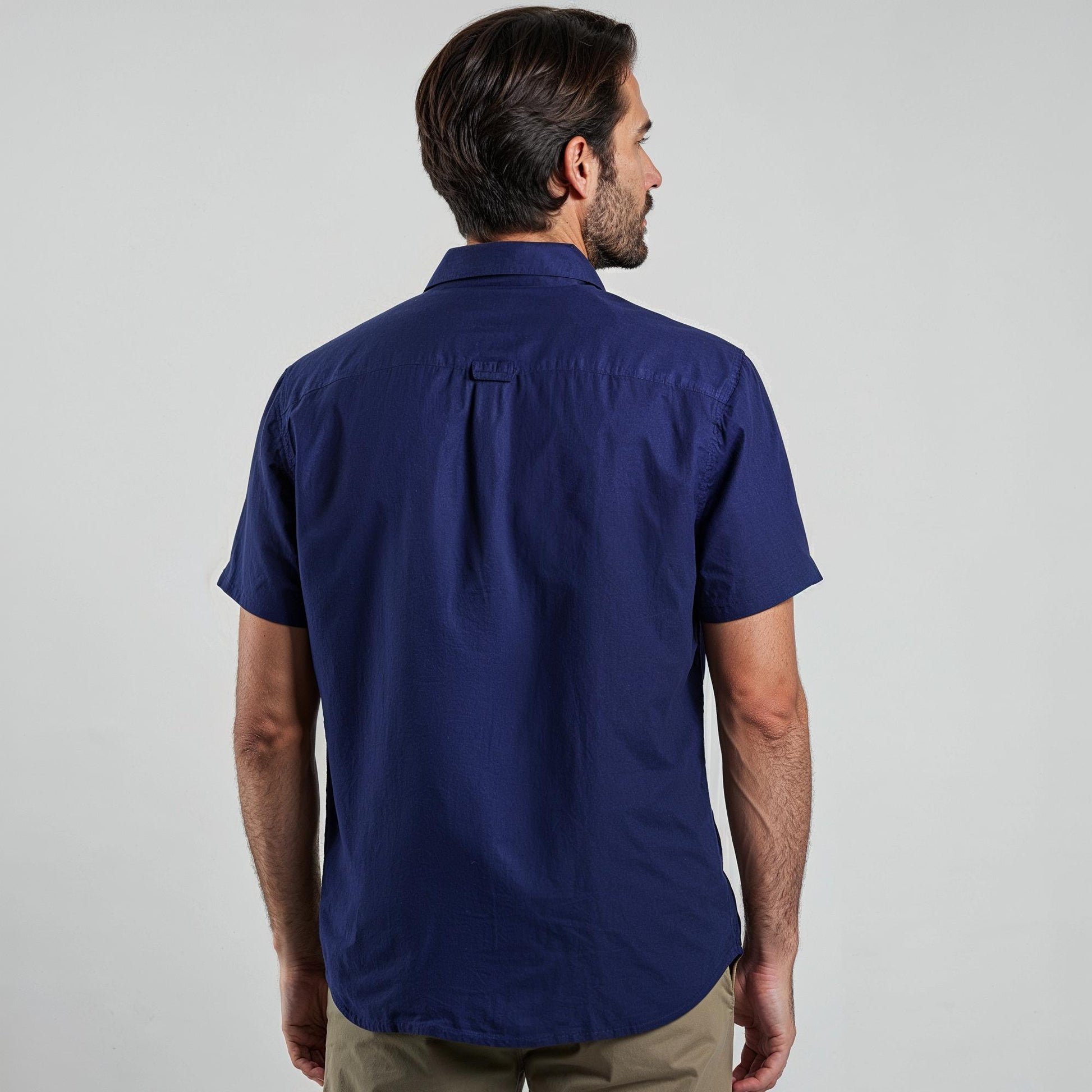 Sebago M Linen Short Sleeve Skjorte Back