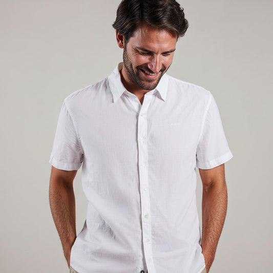 Sebago M Linen Short Sleeve Skjorte