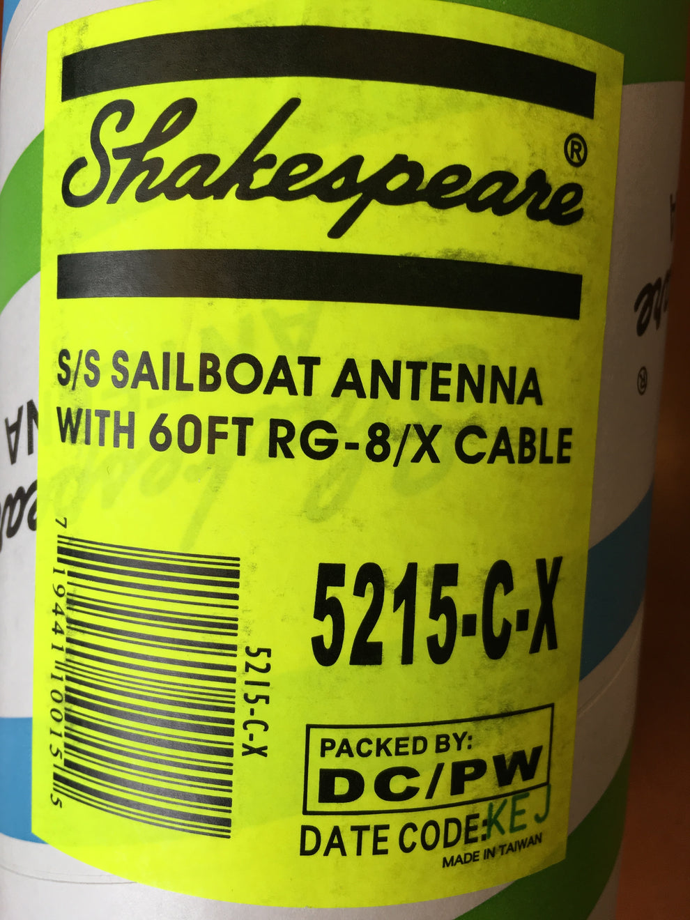 Shakespeare 5215-C-X Squatty Body Stål VHF Antenne 3dB 90 cm med 18m kabel