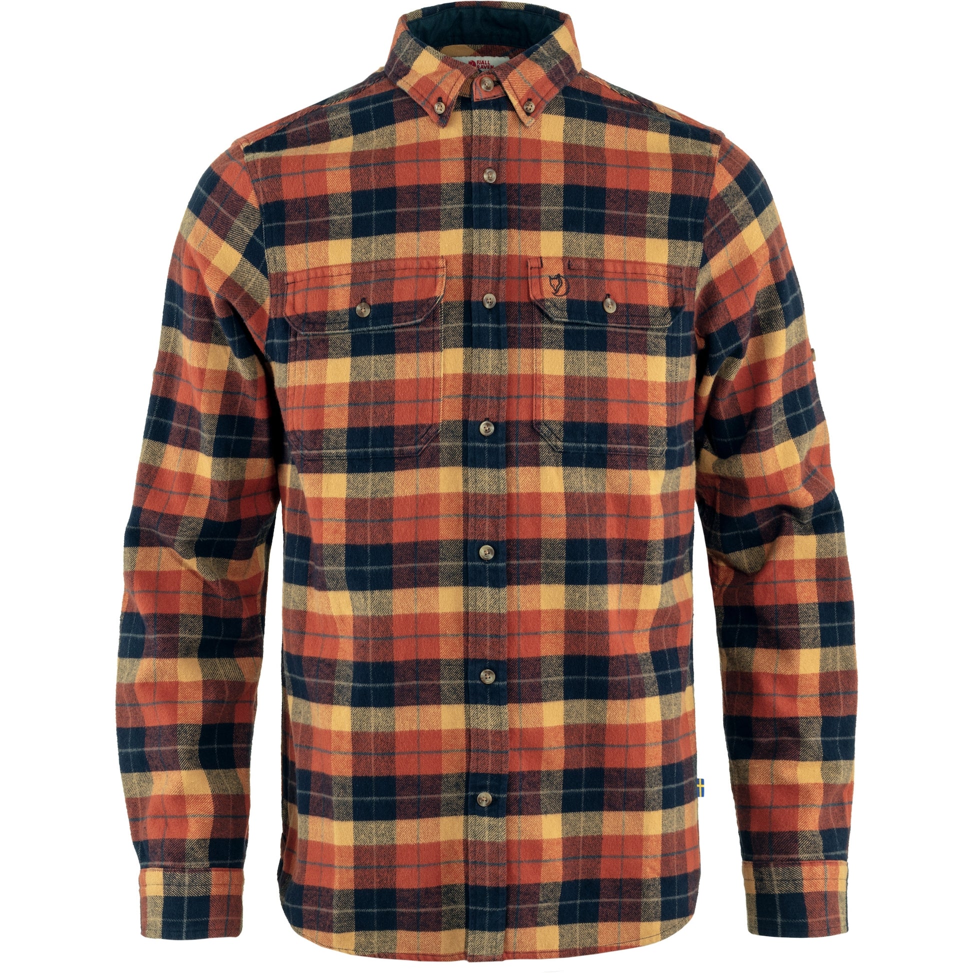 Fjällräven M Singi Heavy Flannel Shirt Autumn Leaf Dark Navy