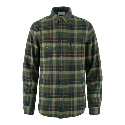 Fjällräven M Singi Heavy Flannel Shirt Black Deep Forrest