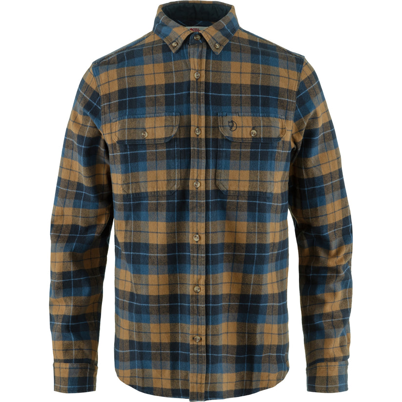 Fjällräven M Singi Heavy Flannel Shirt Dark Navy Buckwheat Brown