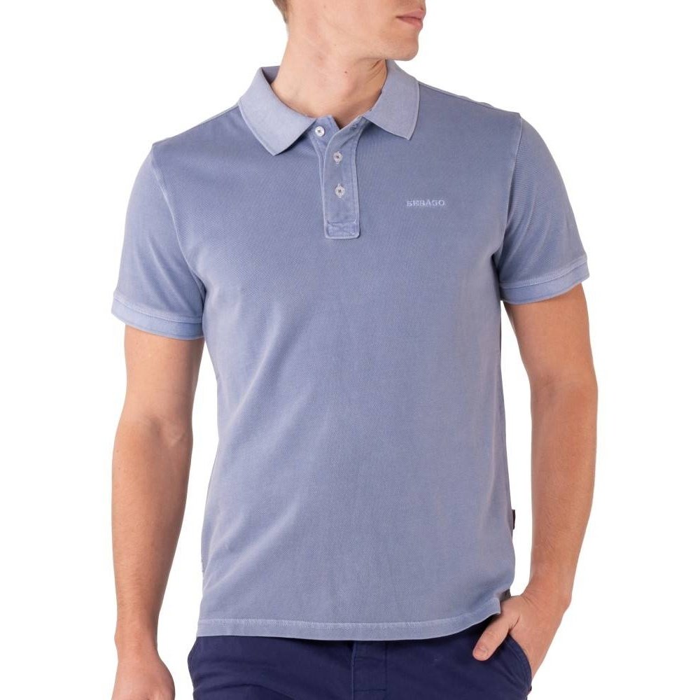 Sebago M Outwashed Logo Polo Stone Blue
