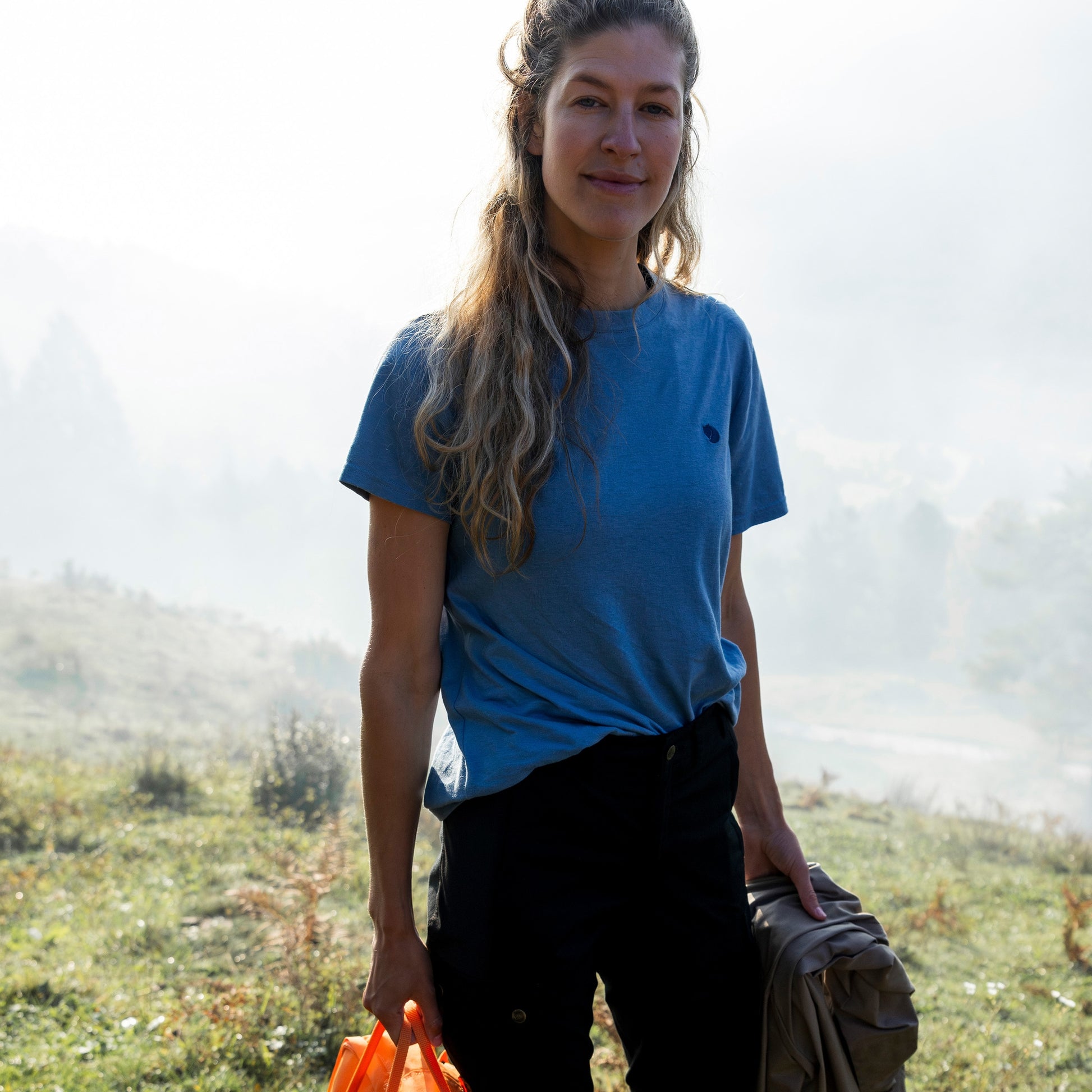 Fjällräven W Hemp Blend T-Shirt Dawn Blue