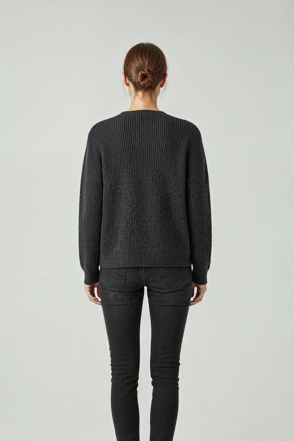 Studio Kopenhaken Bala Cardigan Dark Grey Melange Back